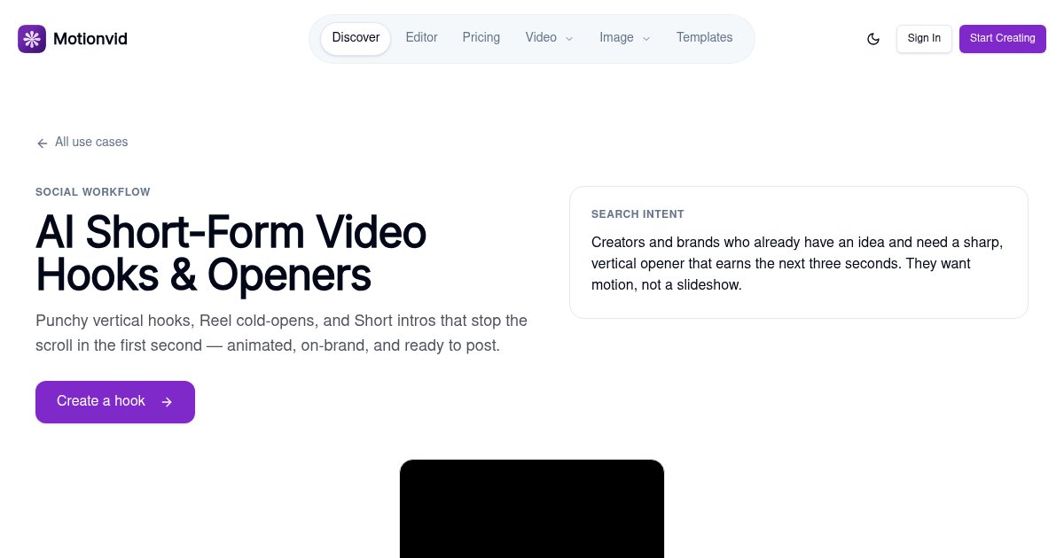 Capture d'écran de motionvid.ai