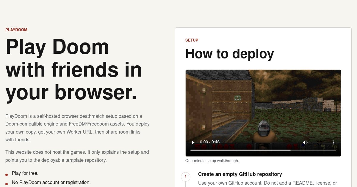Capture d'écran de Multi-player doom on browser via Cloudflare for free