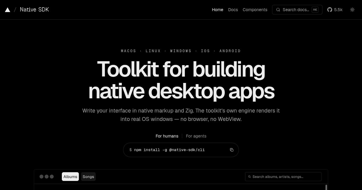 Capture d'écran de Native SDK