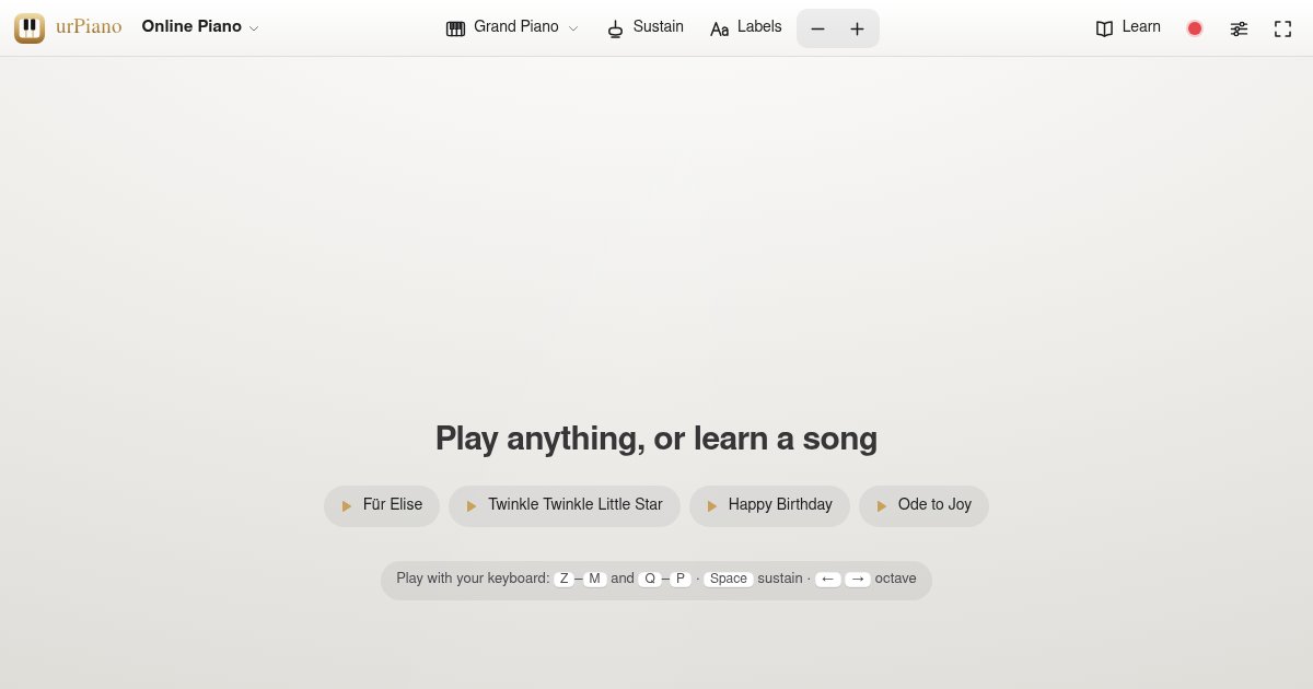 Capture d'écran de Online Piano