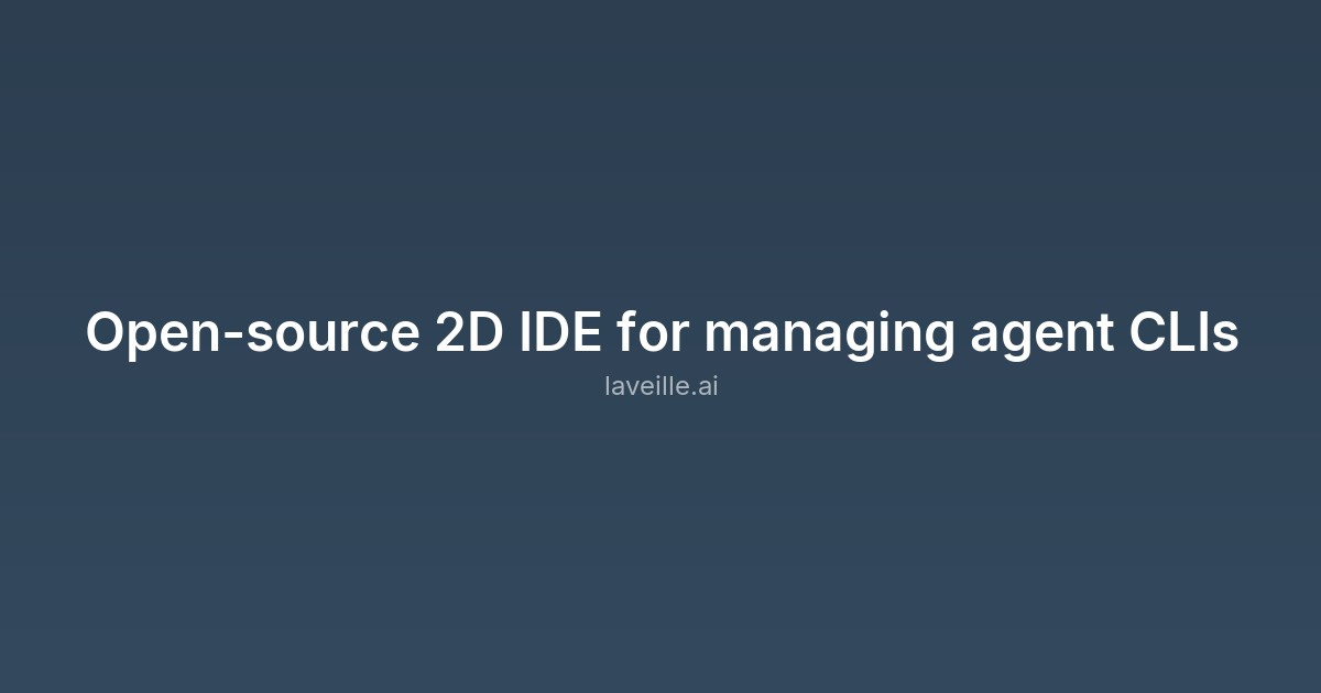 Capture d'écran de Open-source 2D IDE for managing agent CLIs
