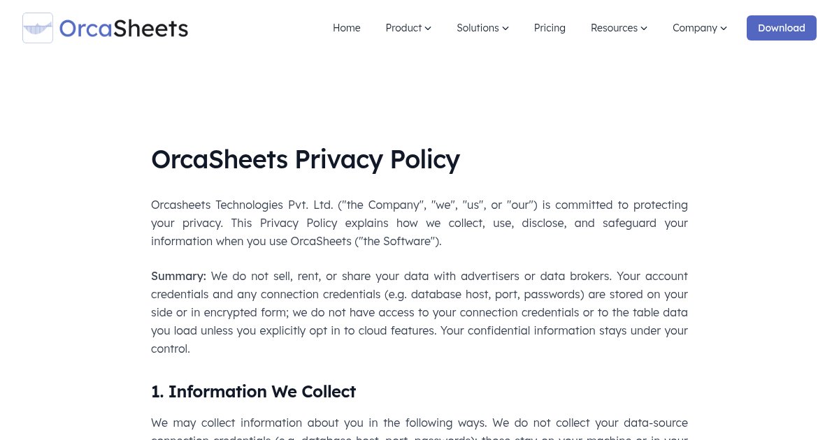Capture d ecran de OrcaSheets AI Reports