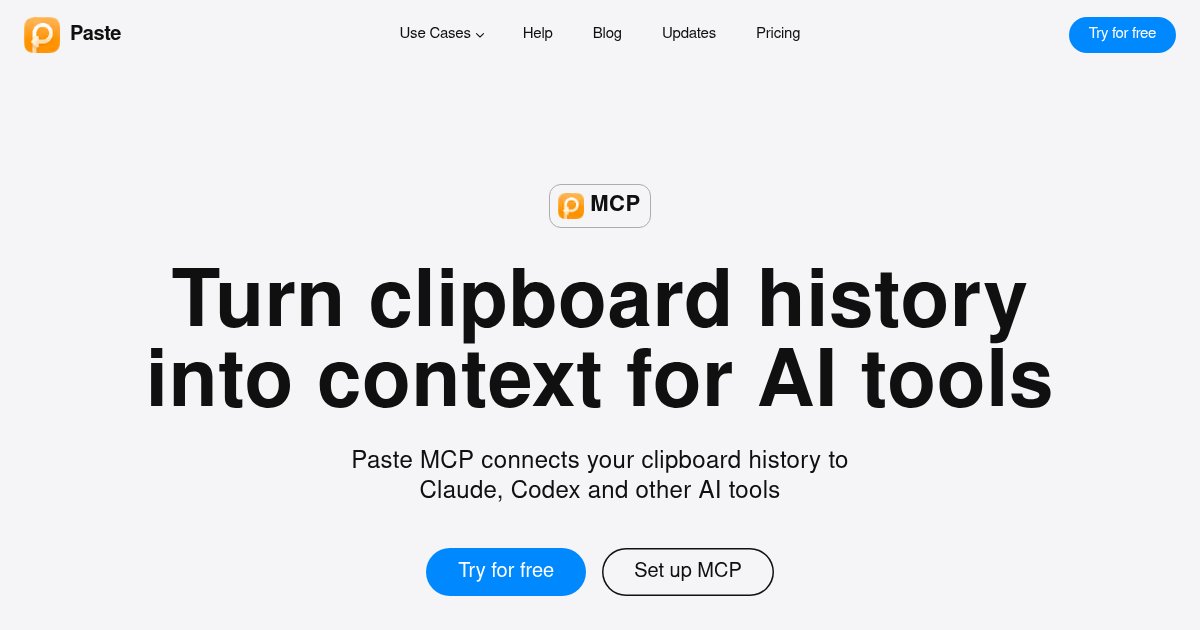 Capture d'écran de Paste MCP & AI Tools