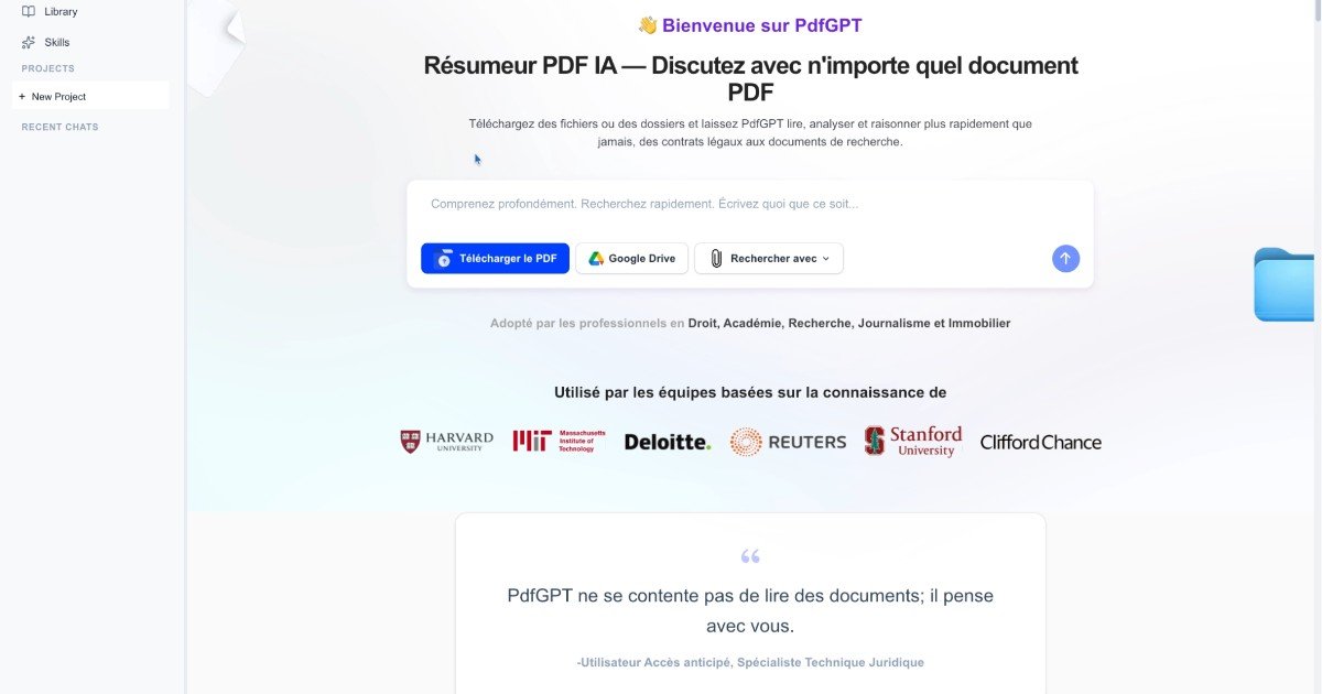 Capture d ecran de PDF GPT