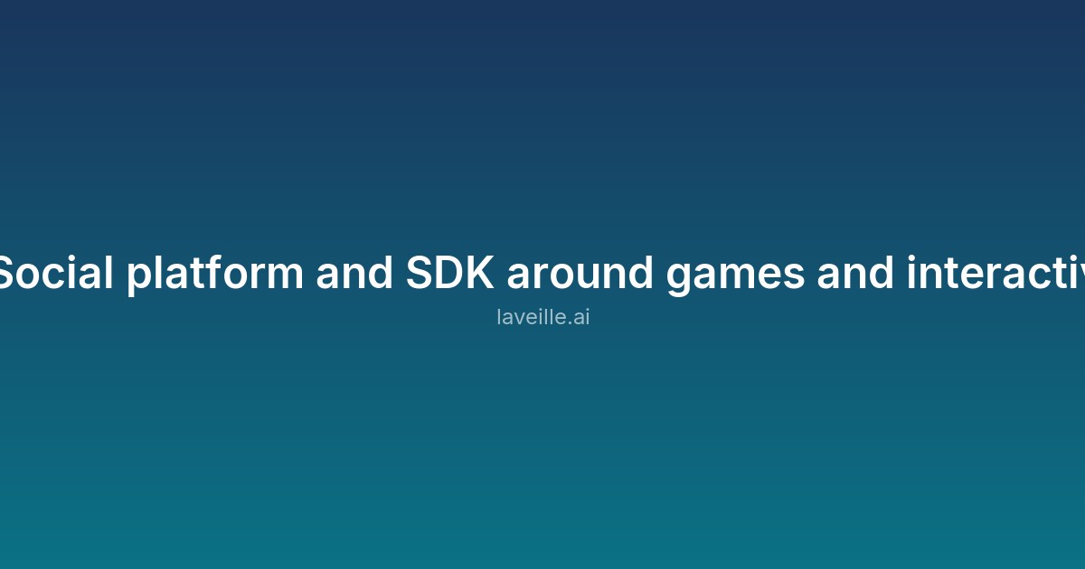 Capture d'écran de Plethora, Social platform and SDK around games and interactive content