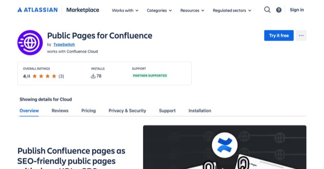 Capture d'écran de Public Pages for Confluence