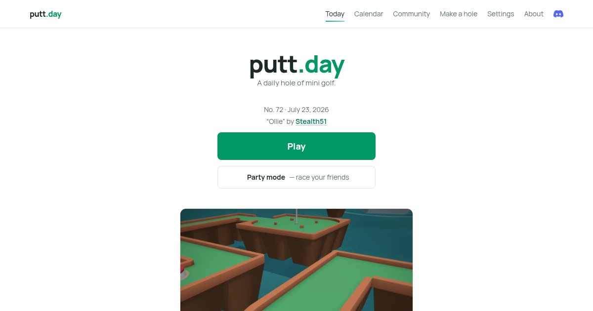 Capture d'écran de Putt.day a daily mini golf game