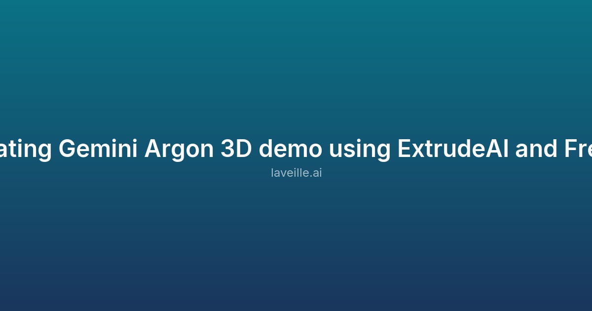 Capture d'écran de Recreating Gemini Argon 3D demo using ExtrudeAI and FreeCAD