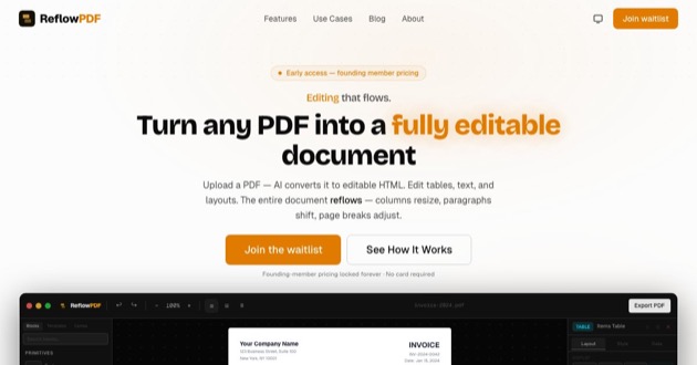 Capture d'écran de ReflowPDF