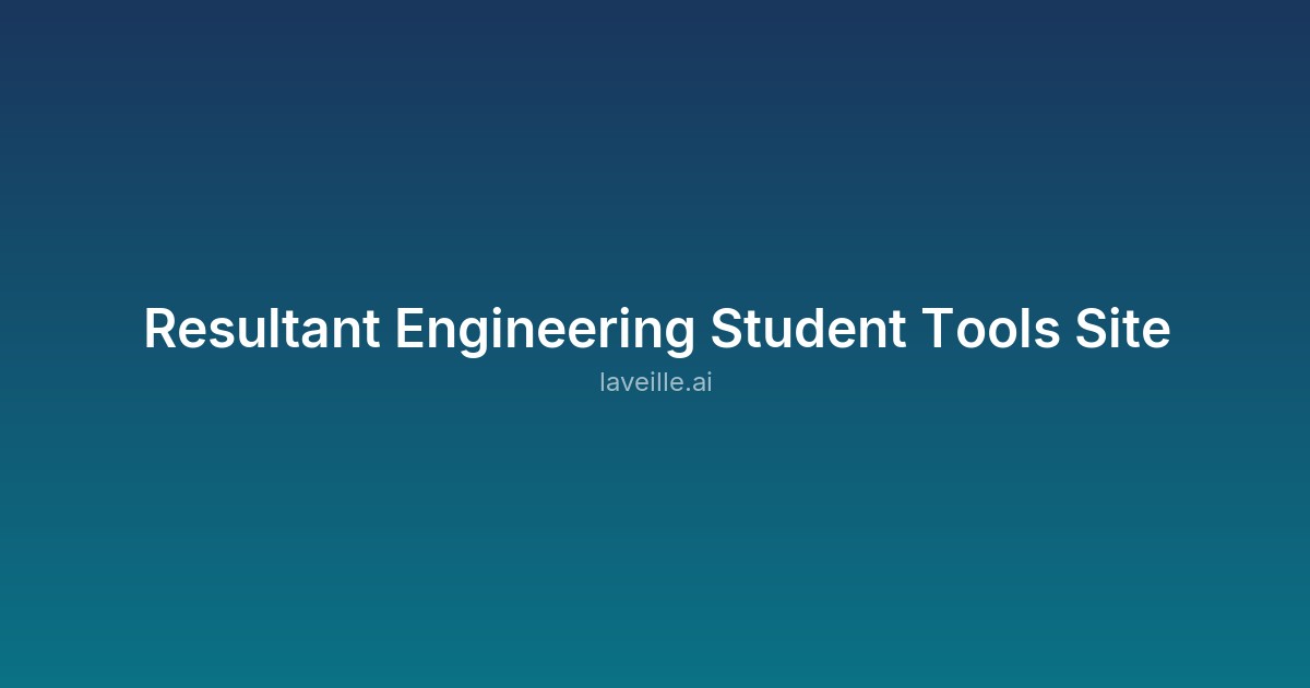 Capture d'écran de Resultant Engineering Student Tools Site