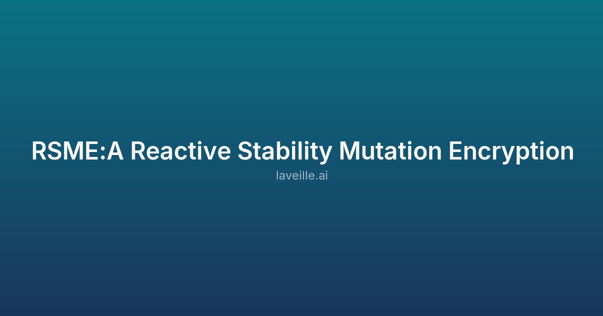 Capture d'écran de RSME :A Reactive Stability Mutation Encryption