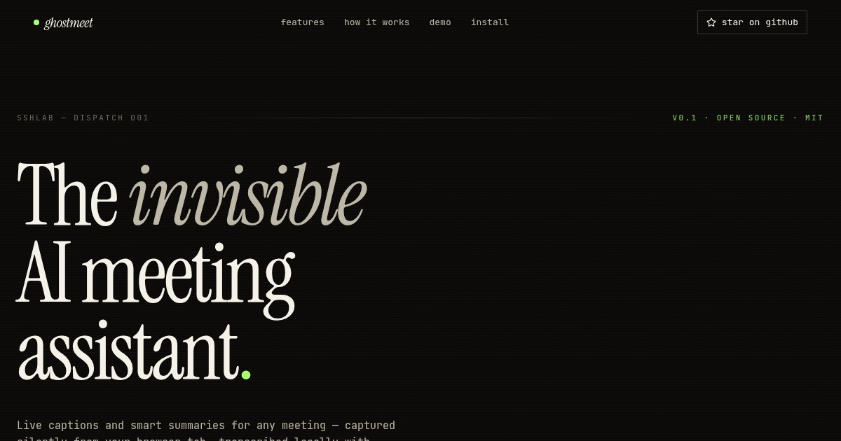 Capture d ecran de Ghostmeet