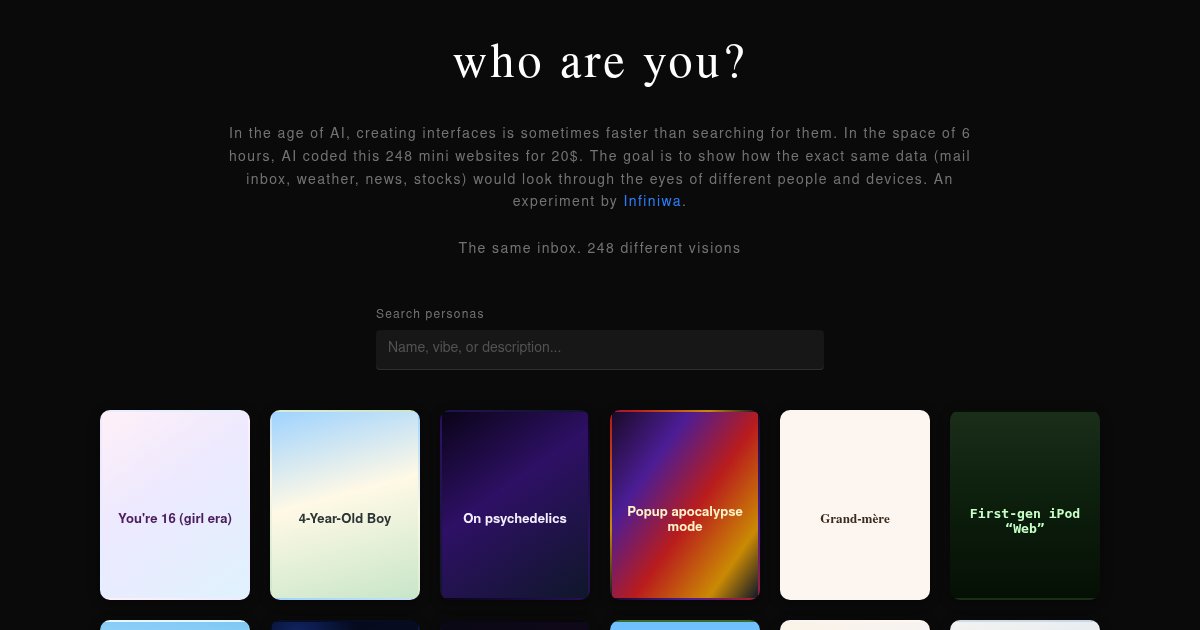 Capture d'écran de Showing the same info in 248 different UI