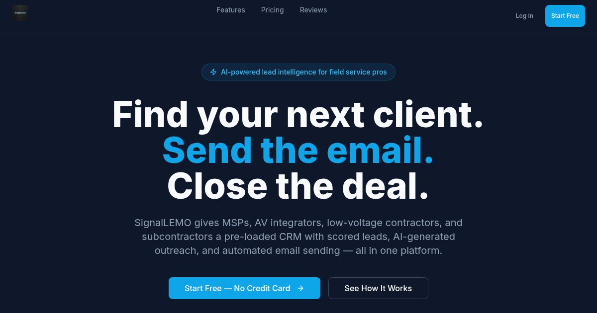 Capture d'écran de SignalLEMO - Ai Outreach Made Simple