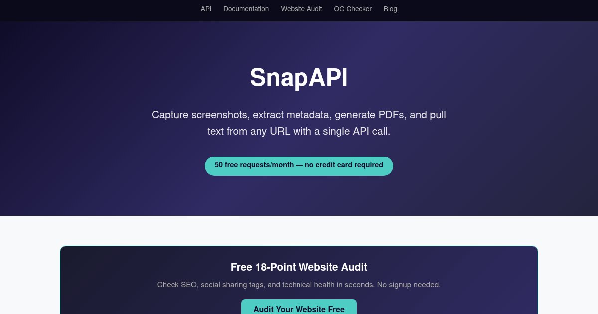 Capture d'écran de SnapAPI