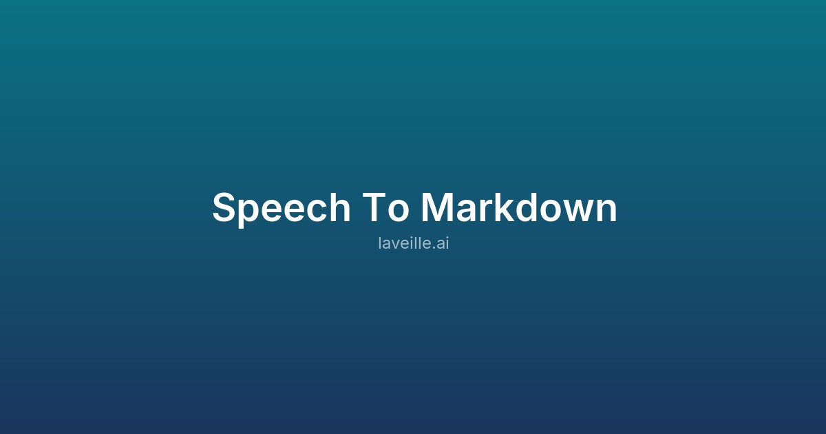 Capture d'écran de Speech To Markdown