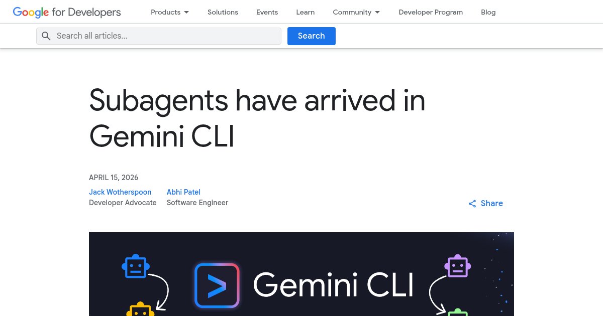 Capture d ecran de Subagents in Gemini CLI
