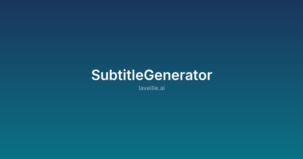 Capture d'écran de SubtitleGenerator
