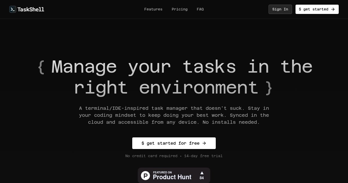Capture d ecran de TaskShell