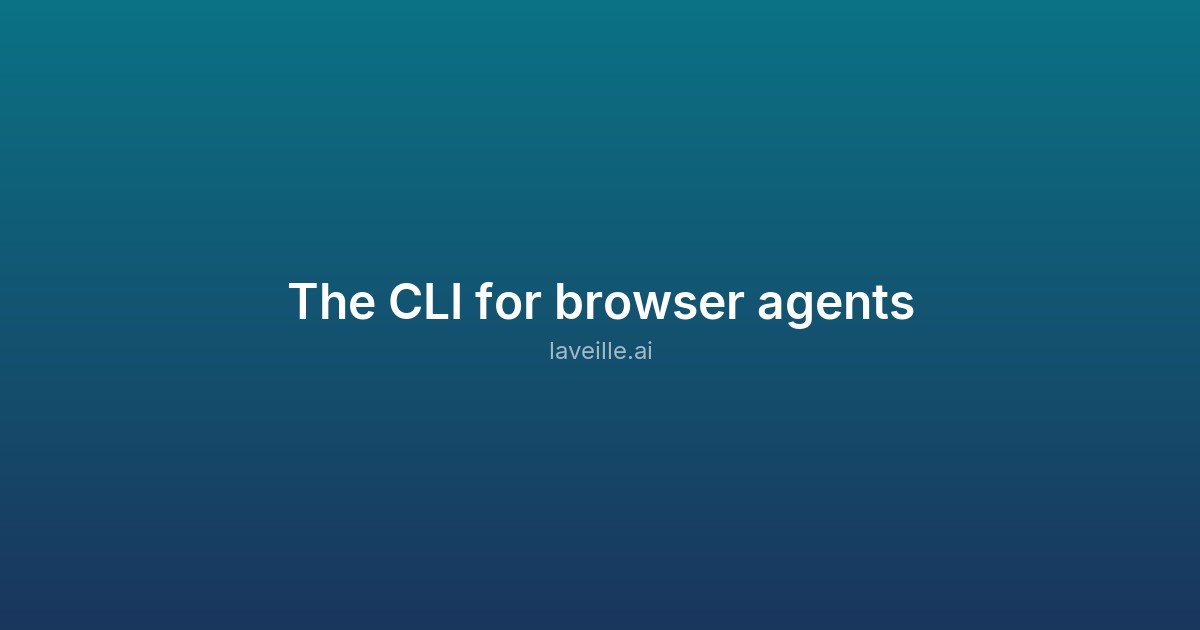 Capture d'écran de The CLI for browser agents