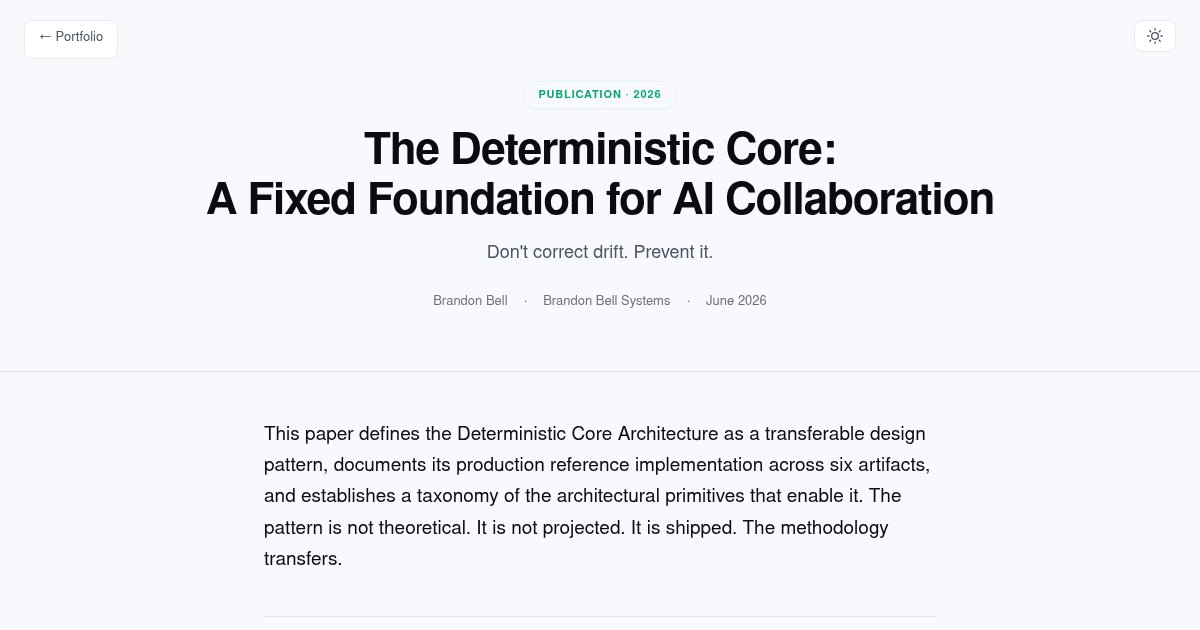 Capture d'écran de The Deterministic Core Architecture for AI-Augmented Applications