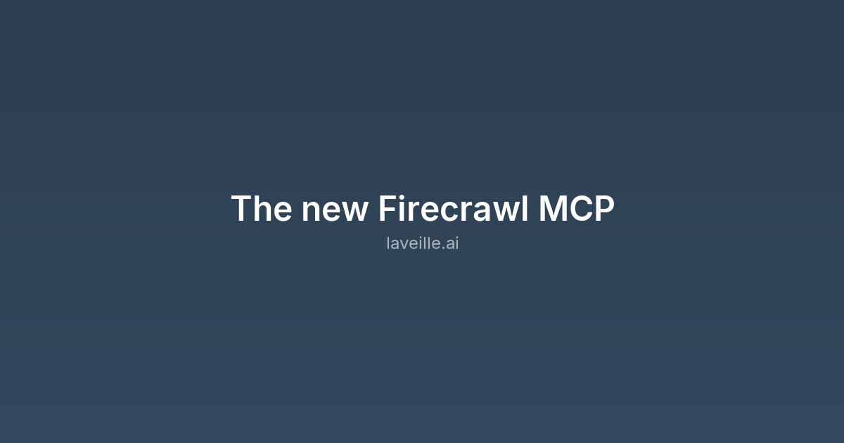 Capture d'écran de The new Firecrawl MCP