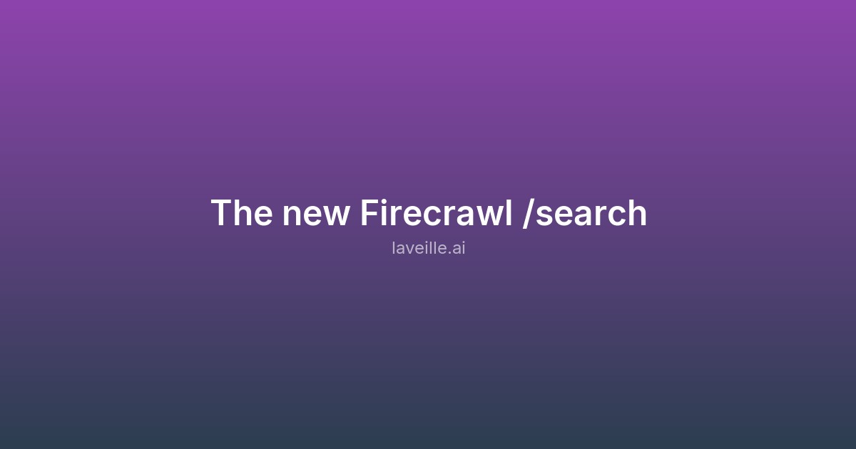 Capture d'écran de The new Firecrawl /search