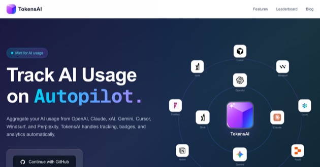 Capture d'écran de TokensAI