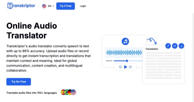 Capture d ecran de Transkriptor