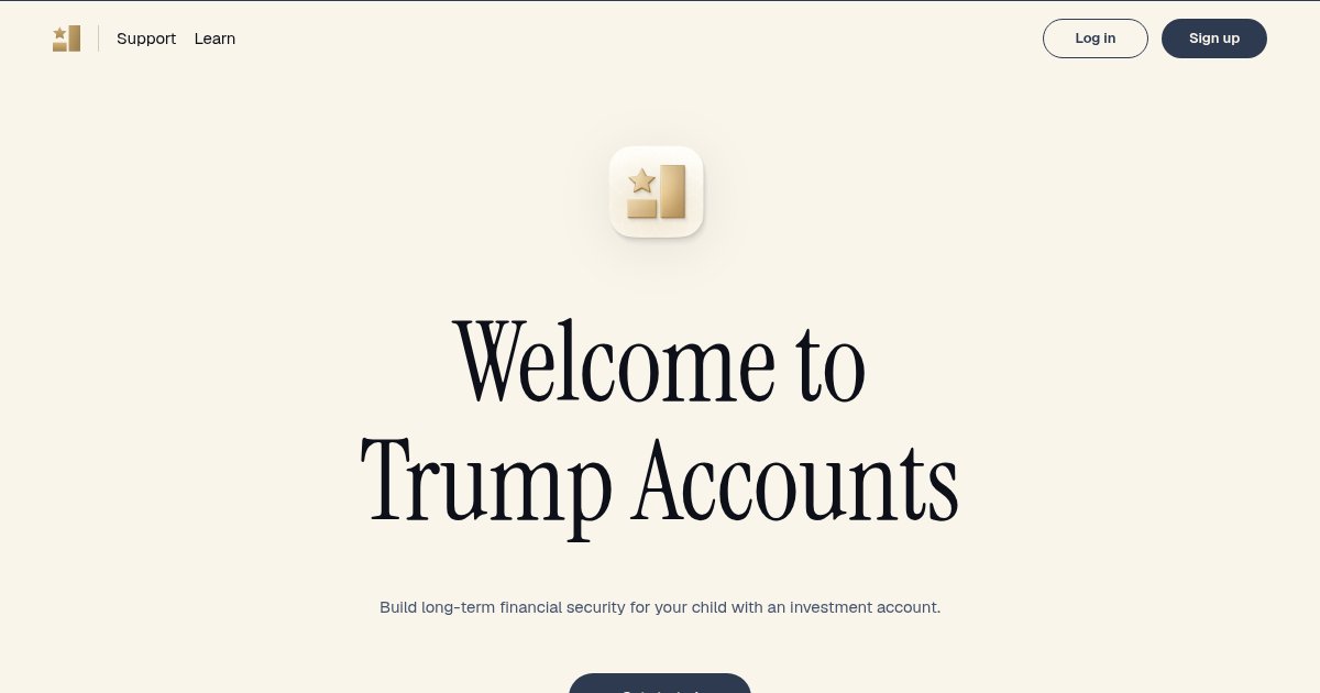 Capture d'écran de Trump Accounts