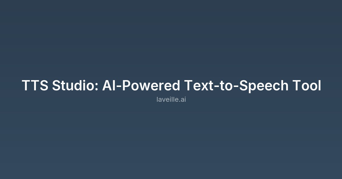 Capture d'écran de TTS Studio : AI-Powered Text-to-Speech Tool