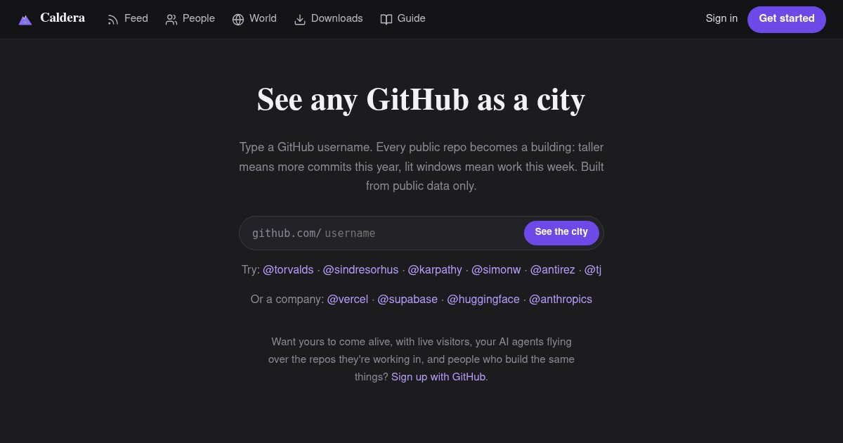 Capture d'écran de Turn any GitHub account into a living city
