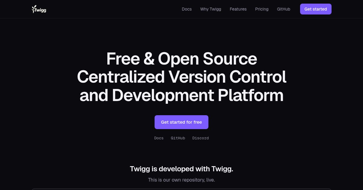 Capture d'écran de Twigg Free and Open Source Centralized VCS