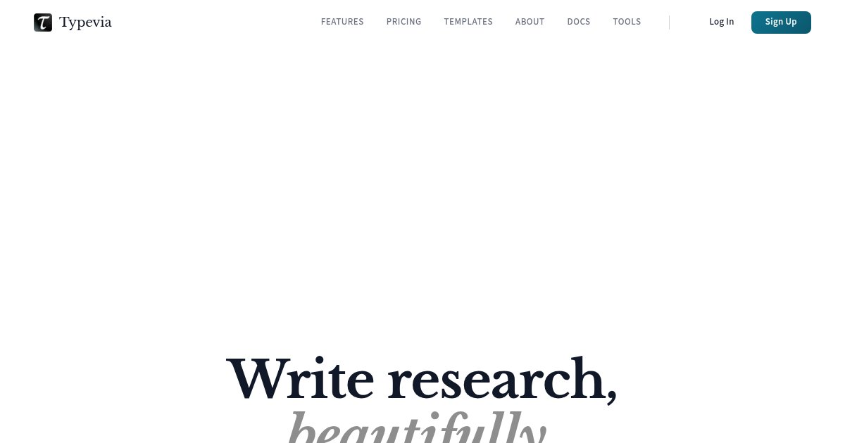 Capture d'écran de Typevia live LaTeX editing with AI assistance