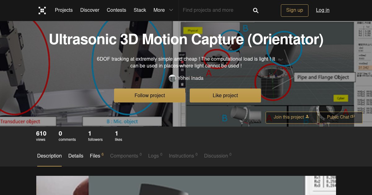 Capture d'écran de Ultrasonic 3D motion capture (Orientator)