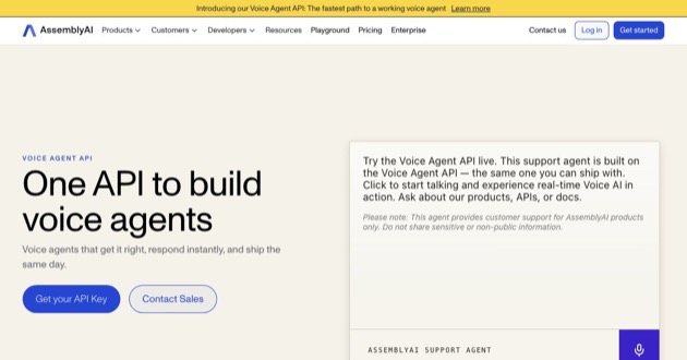 Capture d'écran de Voice Agent API
