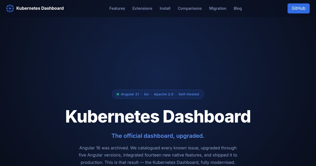Capture d'écran de We rebuilt the archived Kubernetes Dashboard in React 19 and Go