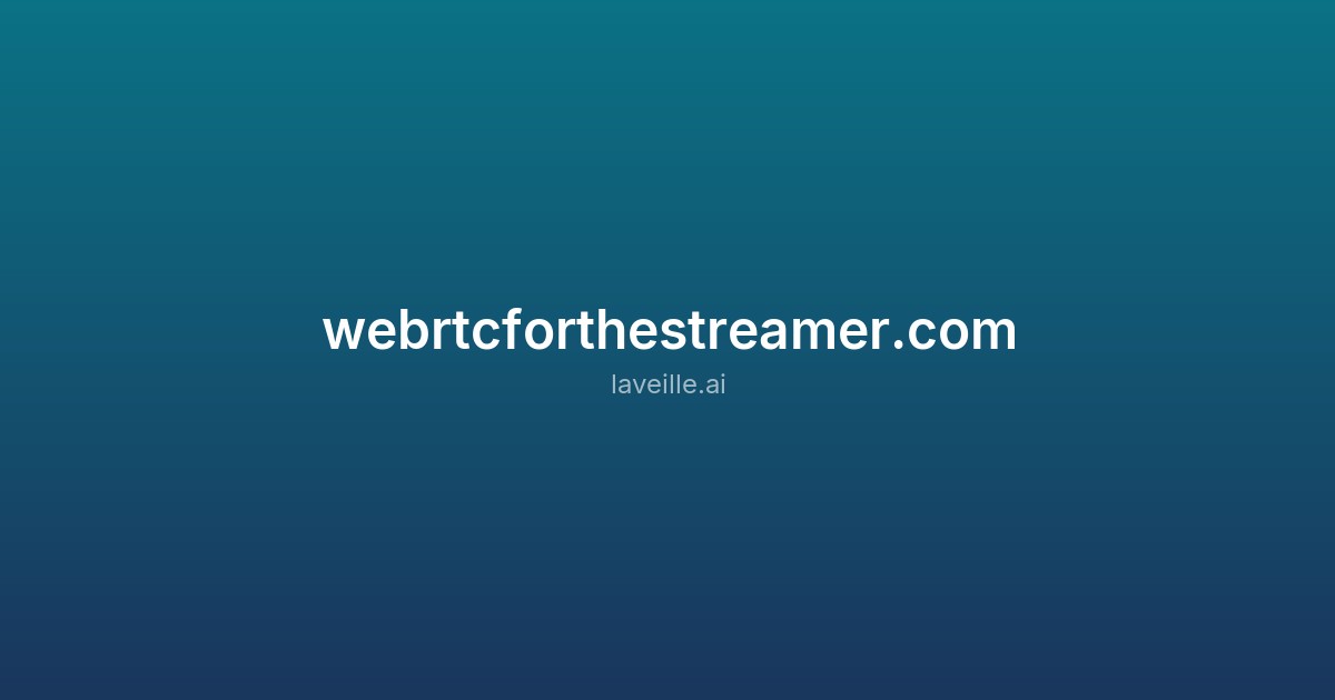 Capture d'écran de webrtcforthestreamer.com