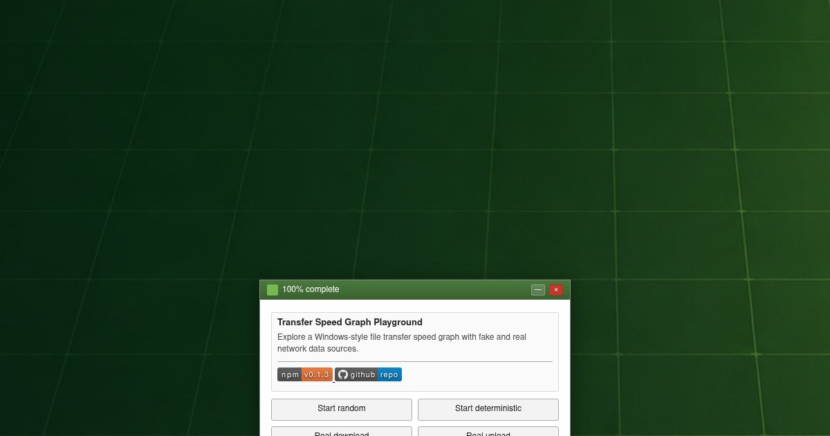 Capture d'écran de Windows 8 inspired transfer speed graph
