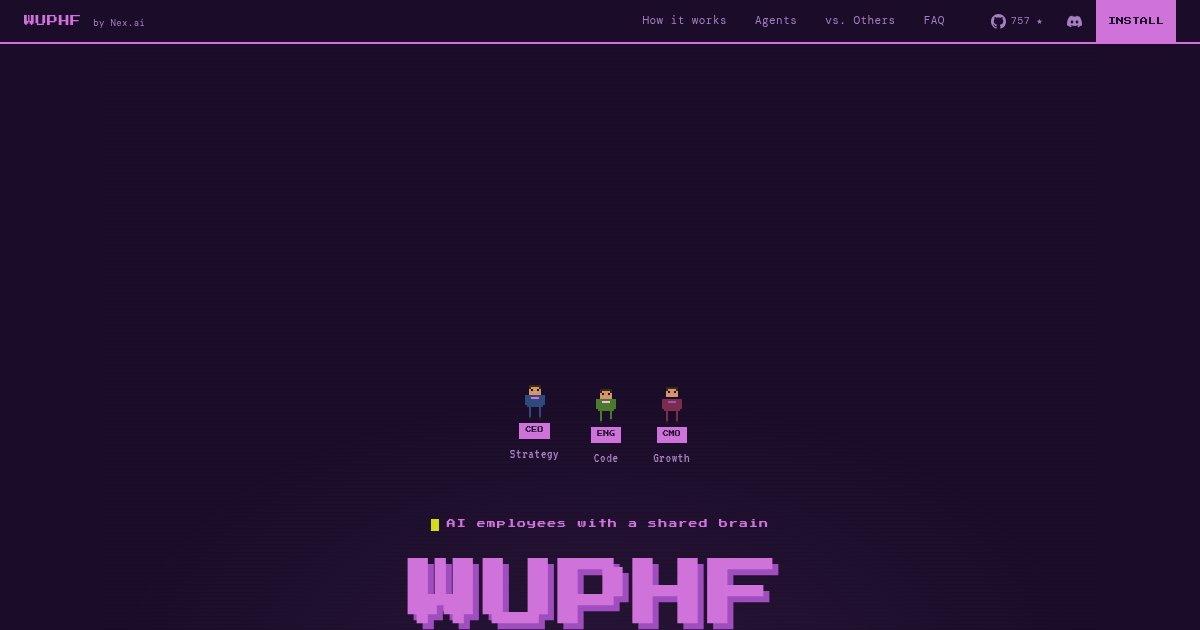 Capture d ecran de WUPHF by Nex.ai