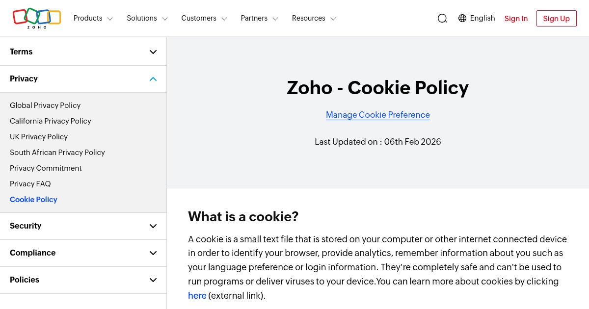 Capture d'écran de Zoho Tables