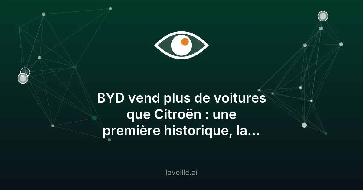 BYD dépasse Citroën en Europe : la montée des voitures chinoises
