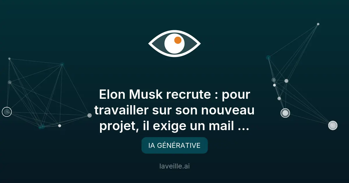 Elon Musk recrute pour des supercalculateurs d'IA chez SpaceX